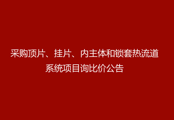珠海經(jīng)濟(jì)特區(qū)龍獅瓶蓋有限公司采購(gòu)頂片、掛片、內(nèi)主體和鎖套熱流道系統(tǒng)項(xiàng)目詢比價(jià)公告